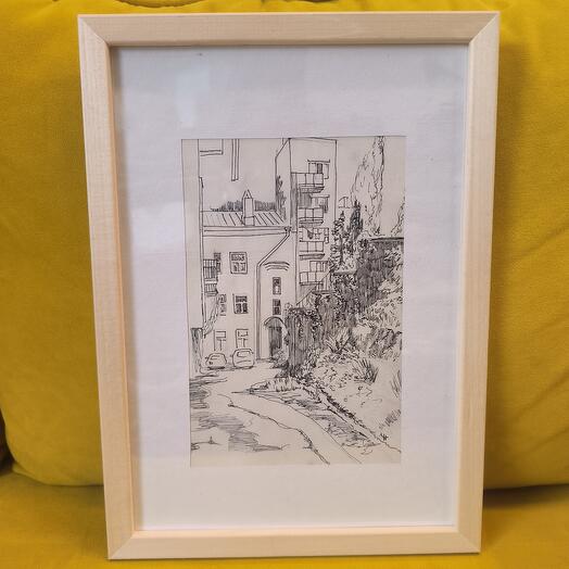 Графика "Выборгский дворик"