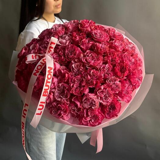 Букет "51 пионовидных роз Country Blue"