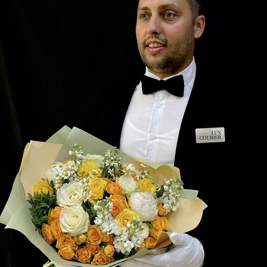 Люкс Курьер с осенним мини букетом