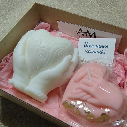 Набор из двух интерьерных свечей "Сердца"