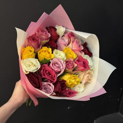 Микс из 27 кенийских роз