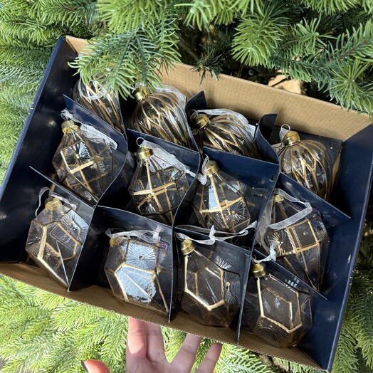 Набор прозрачных ёлочных игрушек