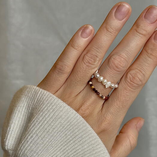 Комплект яшма и жемчуг