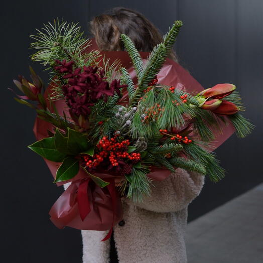 Bouquet invernale con amarillide