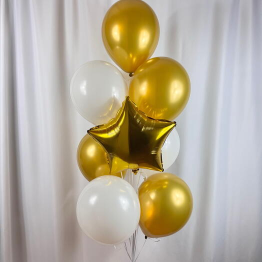 Воздушные шары золото гелий 10шт. Set of helium balloons gold 10pcs