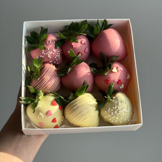 Conjunto de fresas cubiertas de chocolate 9 piezas