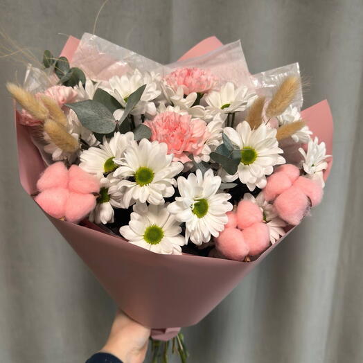 Букет «карамелька» с хлопком