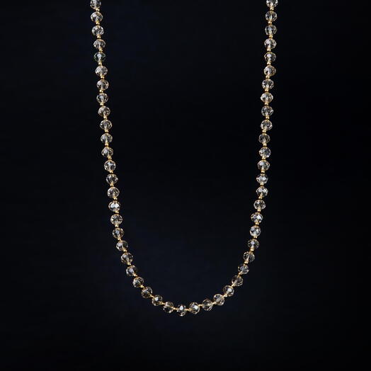 Чокер ожерелье Дрок Хрусталь шампань 14K 35 см (CHO1057)