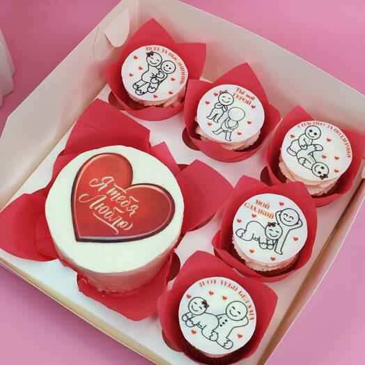 Бенто-торт и капкейки "Шуточная камасутра". Сладкий подарок на день влюбленных