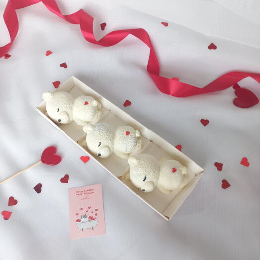 Муссовые пирожные  "Мишка" подарок для девушки на 14 февраля