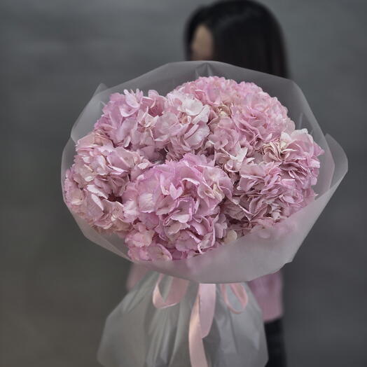 Букет из 5 гортензий розового цвета, размер S, от "Di_Flowerslab"