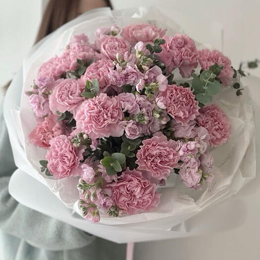 ⭐️Розовые диантусы и маттиола