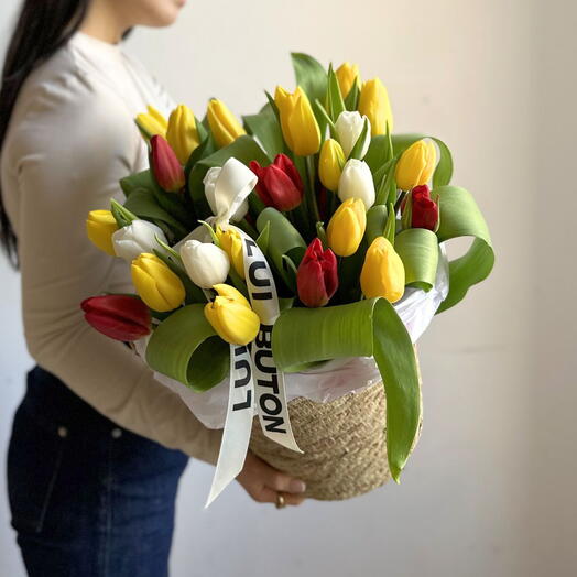 Композиция "Тюльпаны микс", размер М