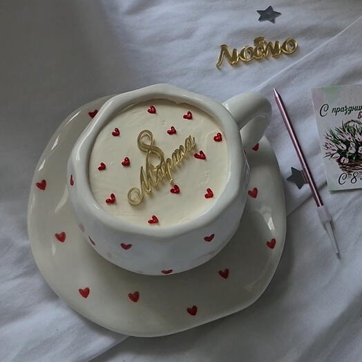 Бенто-торт в керамической кружке подарок 2в1