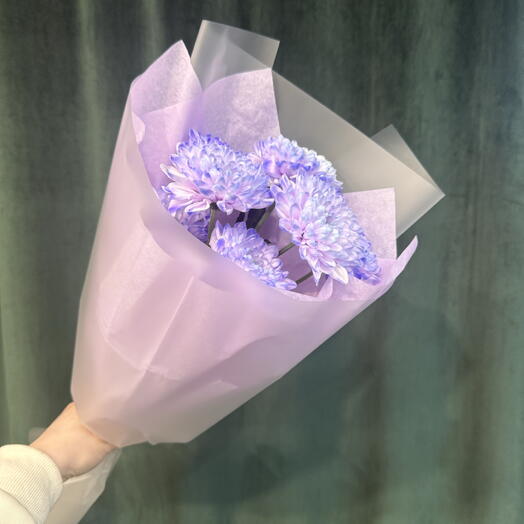 Букет-комплимент из фиолетовой хризантемы 💜