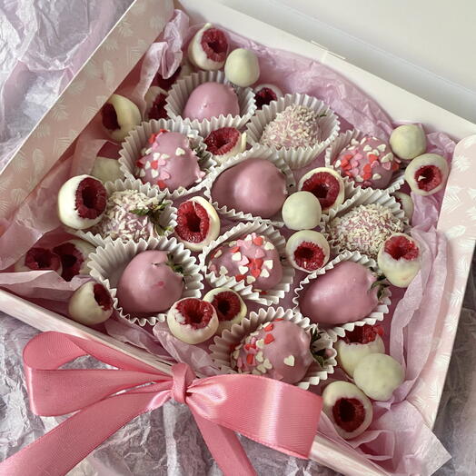 🍓 Набор из клубники и малины в бельгийском шоколаде