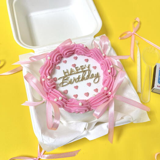 Бенто торт с бантиками на день рождения (happy birthday)