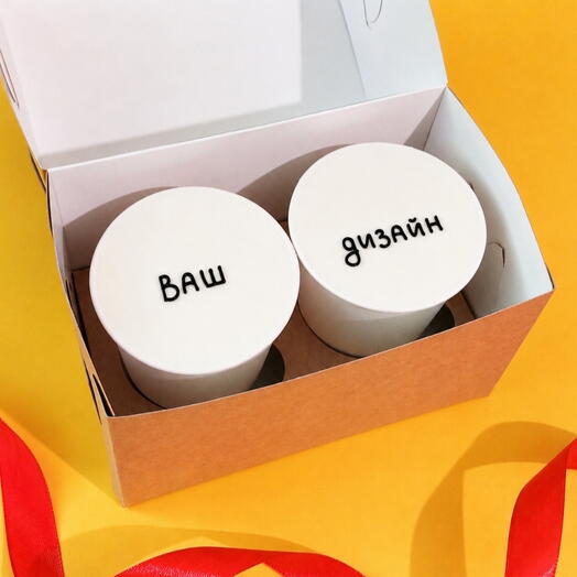 Торт в стакане "cake to go" с вашей надписью, контурным рисунком