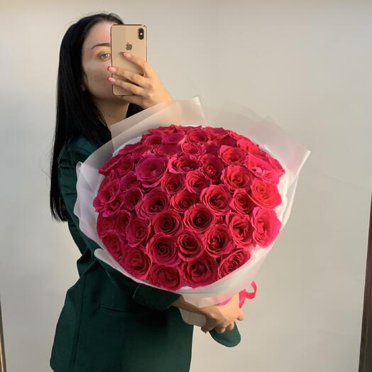 51 Роза Пинк Флойд 💕💕💕 малиновые розы большой букет