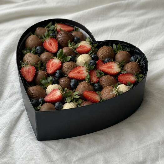 Heart-Shaped Chocolate Strawberry Box