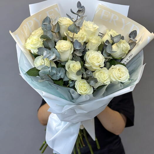 Букет из белых роз🙂🌸