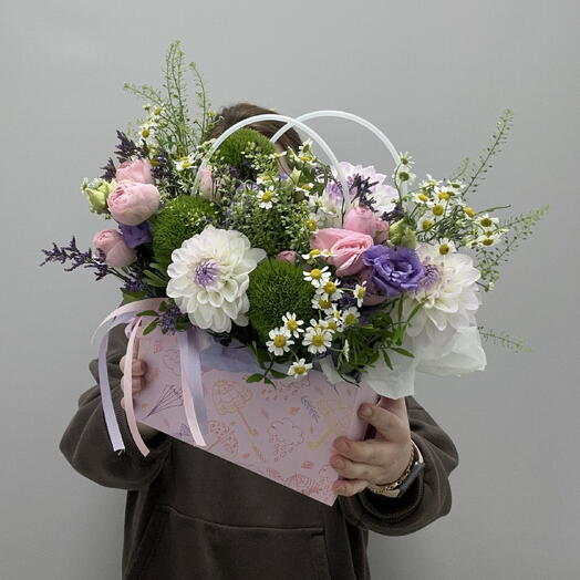 Композиция «Розовый бум» в сумочке💕
