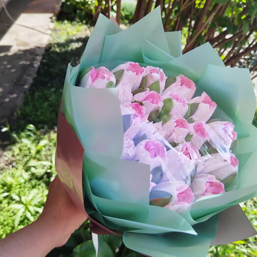 Букет из зефира минирозы