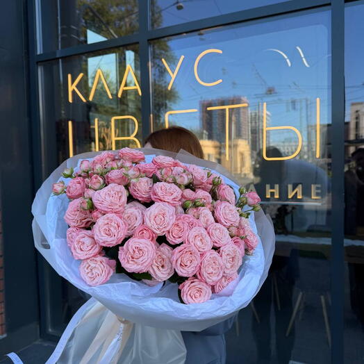 Моно букет из Пионовидных роз розовых