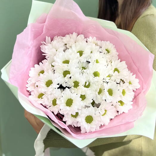 Букет "Дары фей" из 5 хризантем 💚 LA070927