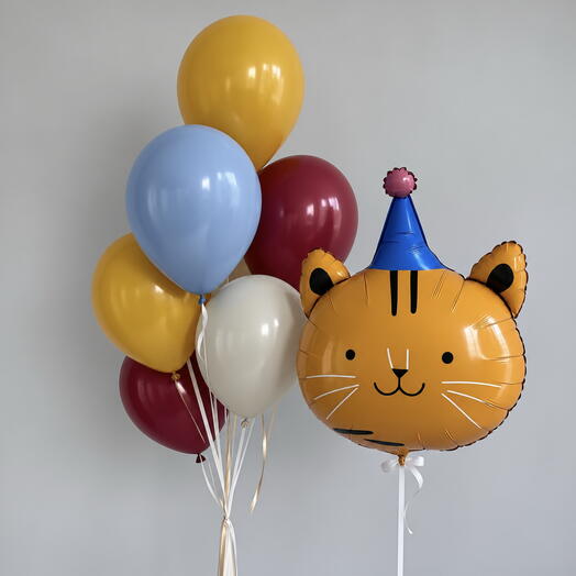 🎉🐱 Набор воздушных шаров «Котик на празднике»