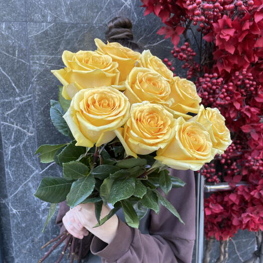 💛Акция💛 9 желтых роз