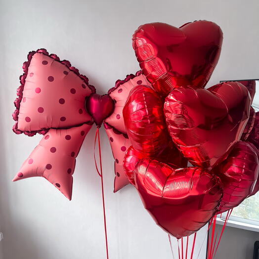 Набор воздушных гелиевых Шаров с бантом