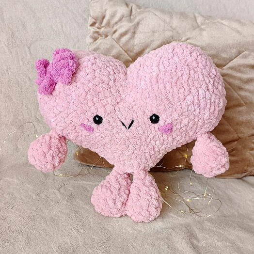 Мягкая игрушка Сердце розовое, игрушка ручной работы