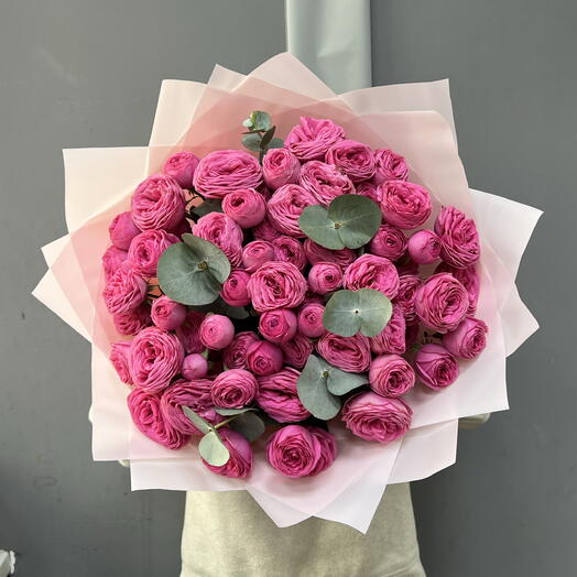 Яркие Пионовидные Кустовые Розы Жизель 15 шт 💘