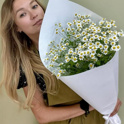 Букет из 5 шт. Матрикарии ( ромашка Камила, танацетум)