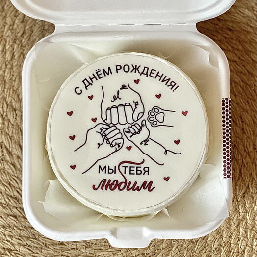 Бенто торт на день рождения мужу и папе от жены, ребёнка и кота :)
