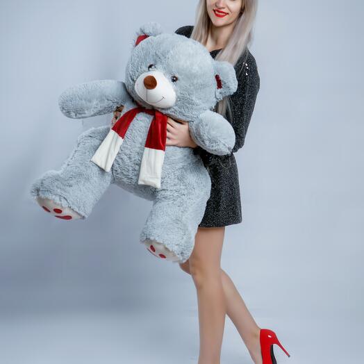Bear 117 cm "Count Red" gray