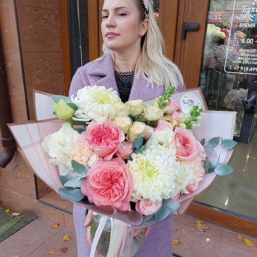 Букет с хризантемами