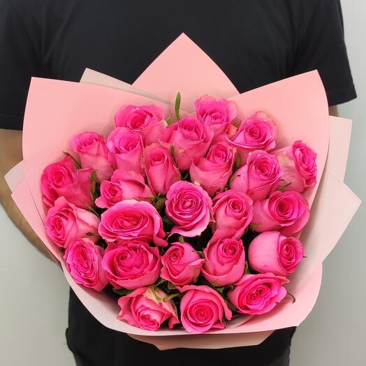 25 pink roses of kenya