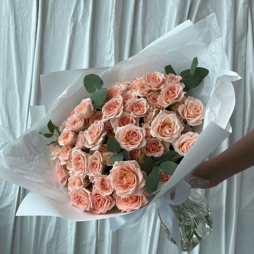 15 rosas de arbusto de melocotón (ramo N21)