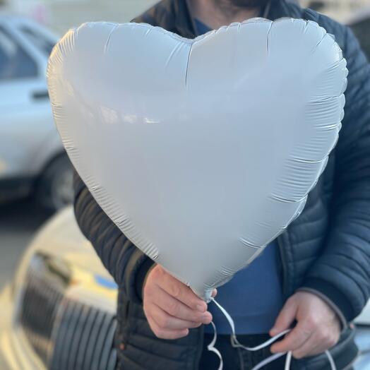 Фольгированный шар сердце🤍 (45 см)