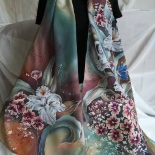 Bufanda-batik "ESTADO de ánimo FLORAL"