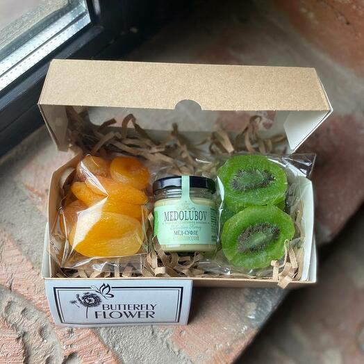 Дизайнерская коробка с медом, киви и курагой "Box "Занзибар""