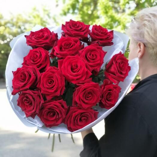 Красная роза Эквадор 15 шт