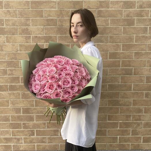 Bouquet of 51 pink premium roses