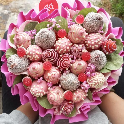 🆕 🍓Ramo de fresa 🍓 con mermelada 🍭 💐 🍓 princesa 💃 🍭 🍓 
