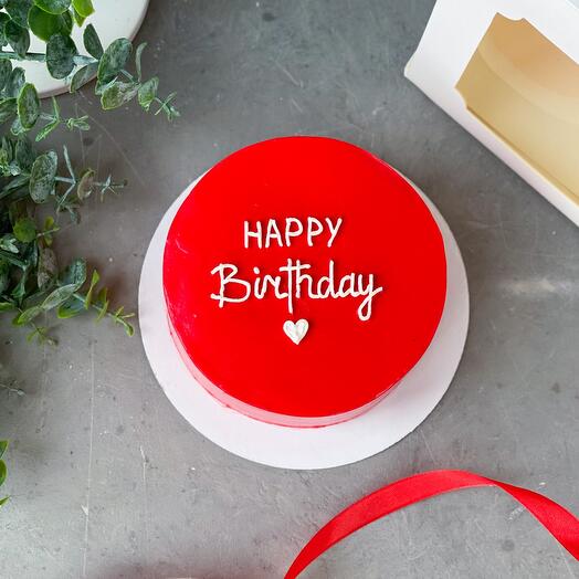 Бенто торт макси красный «Happy Birthday» для подарка