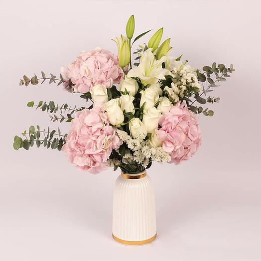Pastel Love Flowers in Vase