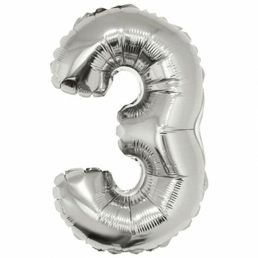 Шар фольгированный цифра "3"