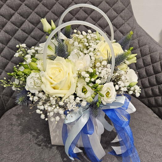 White dream bouquet in a bag